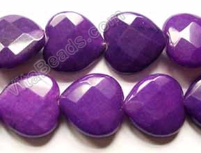 Dark Purple Jade  -  Faceted Heart  16"