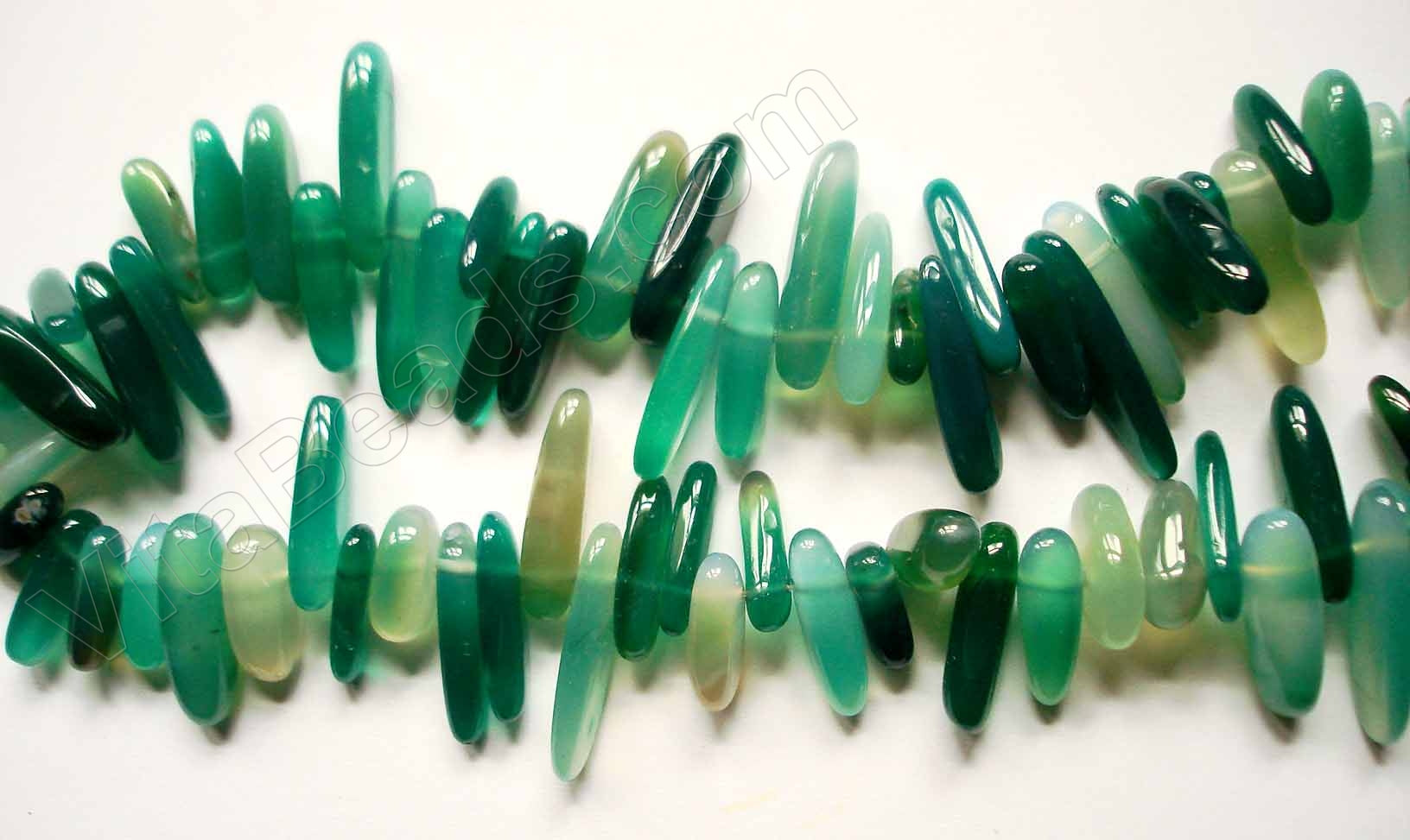 Natural Emerald Multi color -  Smooth Sticks 16"     15 - 20 mm