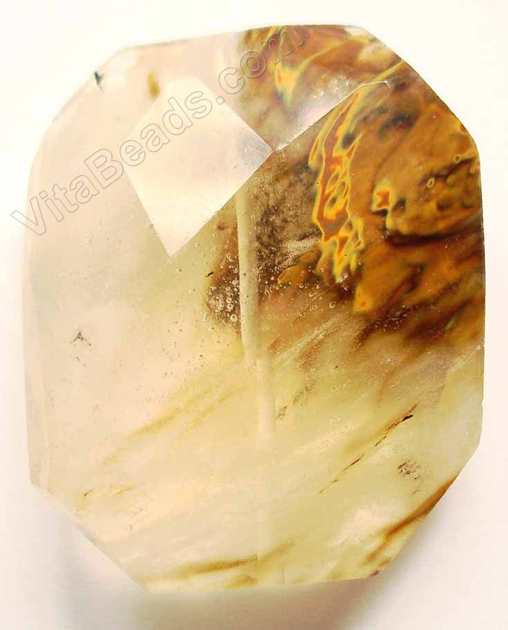 Golden Quartz Light - Faceted Nugget Pendant