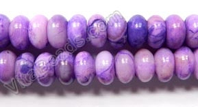 Purple Crazy Lace Agate  -  Smooth Rondels  16"