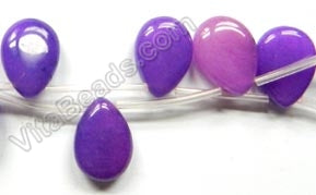 Purple Jade  -  Smooth Flat Briolette 16"