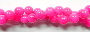 Magenta Candy Jade - Smooth Round Beads  16"