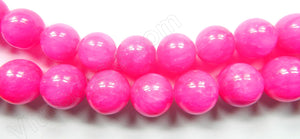 Magenta Candy Jade -  Big Smooth Round Beads  16"