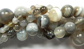 Botswana Agate  -  Smooth Round Beads  16"