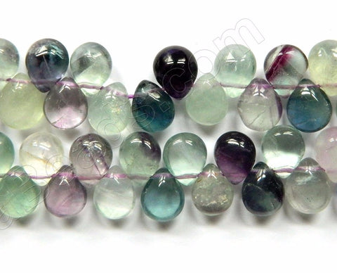 Rainbow Fluorite A -  Smooth Flat Briolette  16"