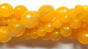 Dyed Yellow Jade  -  Faceted Round  16"