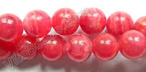 Dyed Peruvian Rhodonite  -  Smooth Round Beads  16"     10 mm