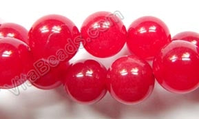 Cherry Jade  -  Big Smooth Round Beads 16"