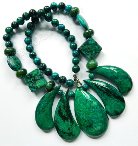 Dyed Chrysacolla Turquoise Necklace 18"