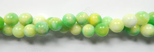 Green Yellow Candy Jade  -  Smooth Round  16"  10 mm