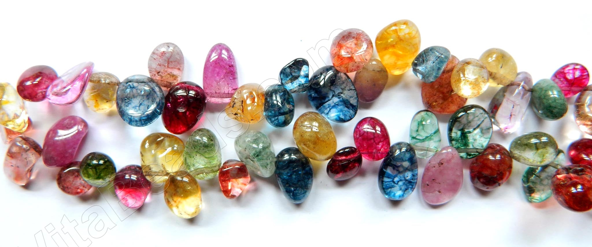 Colored Explosion Crystal  (Natural)  -  Free Form Smooth Drop Nuggets 16"