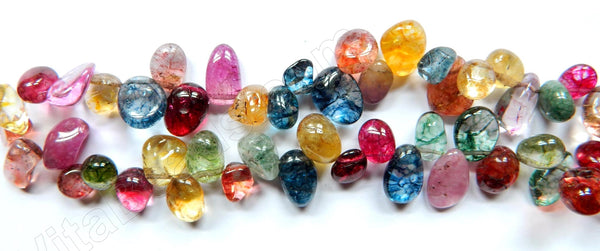 Colored Explosion Crystal  (Natural)  -  Free Form Smooth Drops  16"