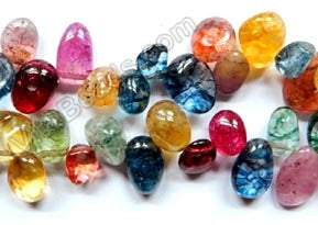 Colored Explosion Crystal  (Natural)  -  Free Form Smooth Drops  16"