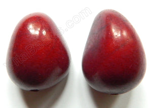 Smooth Pendant - Egg Tagua - Palm Tree Nuts Dark Red
