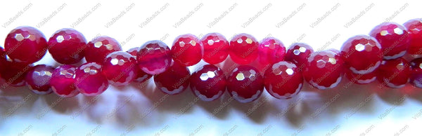 Fuchsia Agate Dark  -  Faceted Round  14"