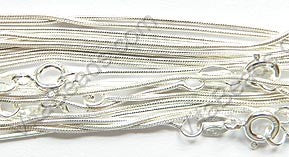 S925 Sterling Silver Snake Chain w/ Spring Ring Made in Italy Chain  18"