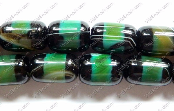 Mixed Green and Black Agate  -  Smooth Drum  16"
