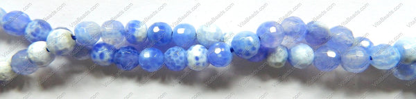 Sky Blue Fire Agate  -  Faceted Round  16"