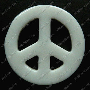 Round Peace Donut Pendant - White Jasper