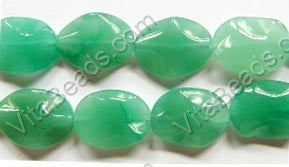 Green Aventurine  -  Wave Flat Ovals  16"