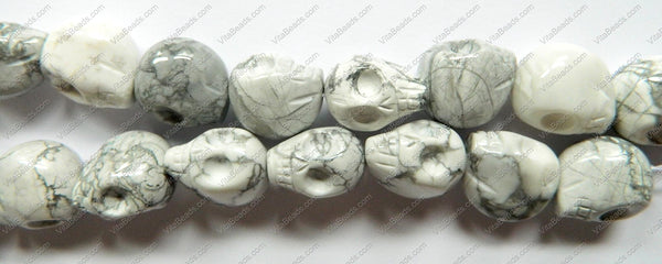 Howlite White  -  Carved Skeleton  16"