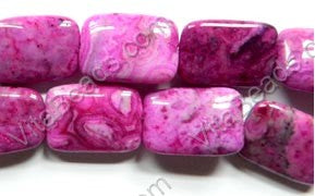 Fuchsia Crazy Lace Agate  -  Puff Rectangles  16"
