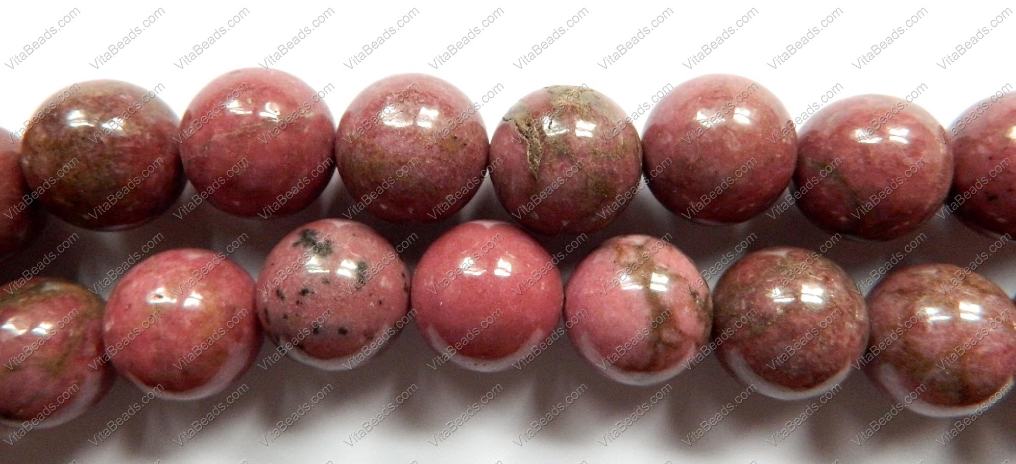 Rhodonite Dark   -  Smooth Round  16"