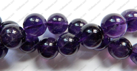 Amethyst AA  -  Big Smooth Round Beads 16"