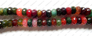 Mixed Fire Agate Bright AA -  Faceted Rondels  16"
