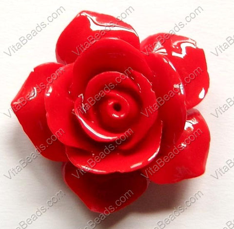 Carved Jasmine Pendant   Synthetic Red Coral