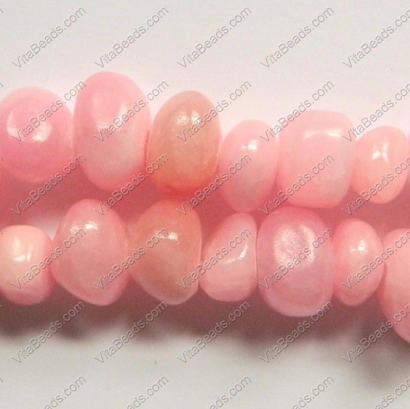 Rose Pink Jade  -  Small Smooth Nuggets  16"
