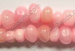 Rose Pink Jade  -  Small Smooth Nuggets  16"