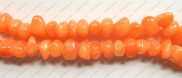 Light Orange Jade  -  Small Smooth Nuggets  16"