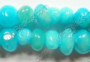 Aqua Blue Jade  -  Small Smooth Nuggets  16"