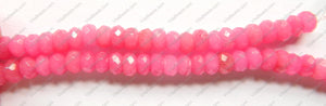 Rose Pink Jade  -  Faceted Rondel  16"     5 x 8 mm
