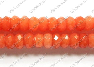 Orange Jade  -  Faceted Rondels  16"    5 x 8 mm