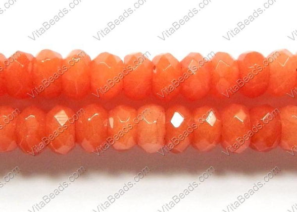 Orange Jade  -  Faceted Rondels  16"    5 x 8 mm