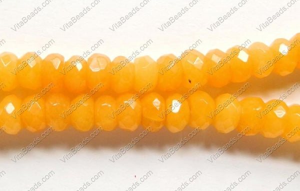 Yellow Jade  -  Faceted Rondel  15"