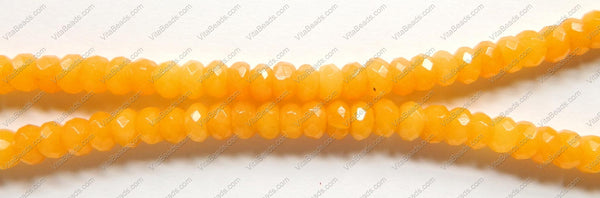 Yellow Jade  -  Faceted Rondel  15"