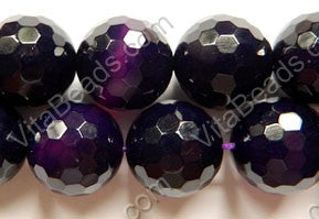 Purple Sardonix Agate Dark  -  Faceted Round  16"