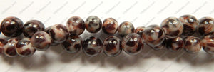 Leopard Shell Beads  -  Smooth Round 16"