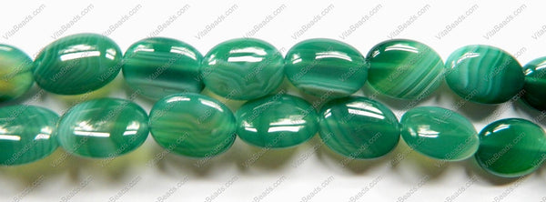 Green Sardonix Agate  -  Puff Oval  16"