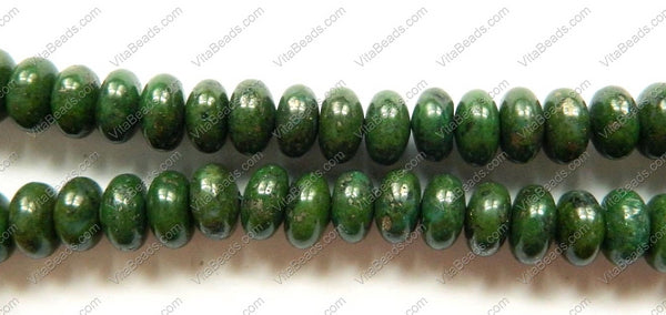 Green Pyrite A  -  Smooth Rondels  16"