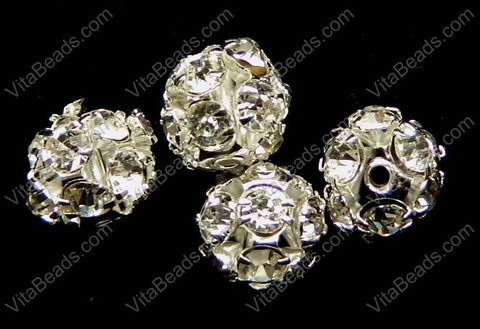 Rhinestones Spacer    8 mm Crystal Ball