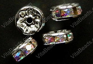 Rhinestones Spacer - AB Crystal Rondels