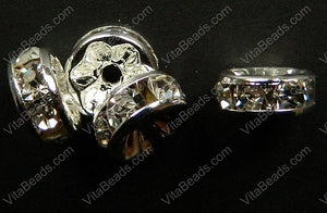 Rhinestones Spacer 8 mm Crystal Rondels