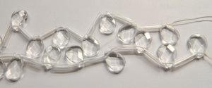 Clear Crystal  -  13x18mm Faceted Flat Briolette 16"