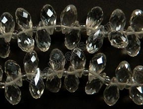 Clear Crystal - 6x12mm Faceted Long Teardrops 8"