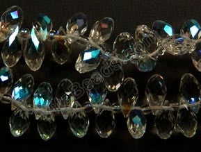 Crystal AB - 6x12mm Faceted Long Teardrops 8"