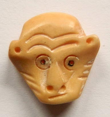 Carved Bone Pendant, Beads - Monkey Head - 12x13mm #9102